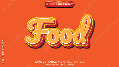 3D text effect food theme