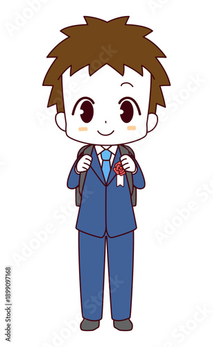 小学校の入学式の男の子のイラスト