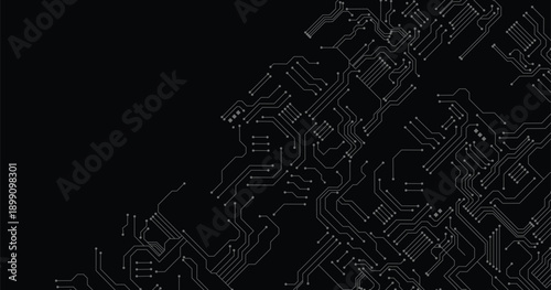 Vector circuit board concept for technology background. High-tech technology background texture. Circuit board vector illustration.