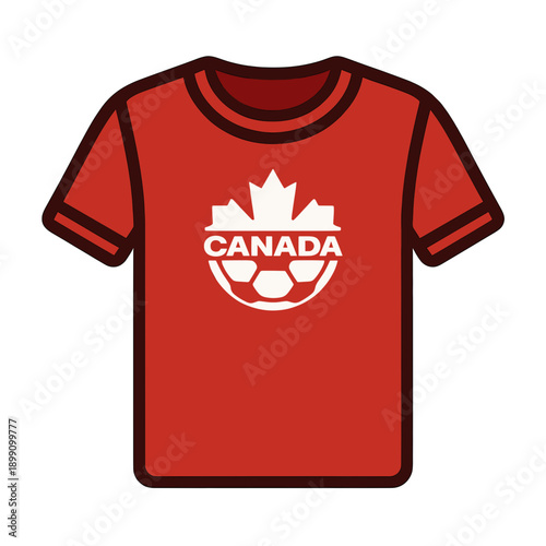 Canada soccer jersey with maple leaf and soccer ball icon