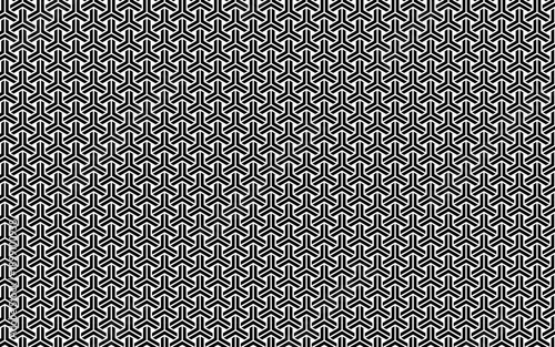 シームレスなモノクロ和柄パターン。組亀甲。