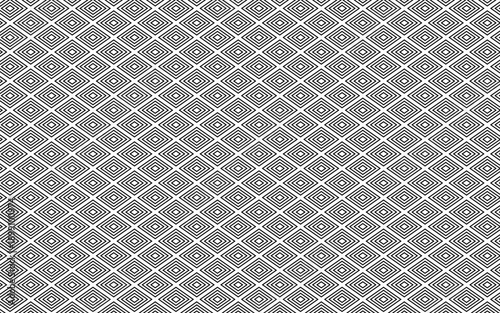 シームレスなモノクロ和柄パターン。入子菱。