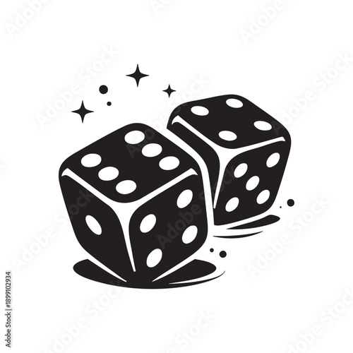 Casino Dice Icon Vector Illustration