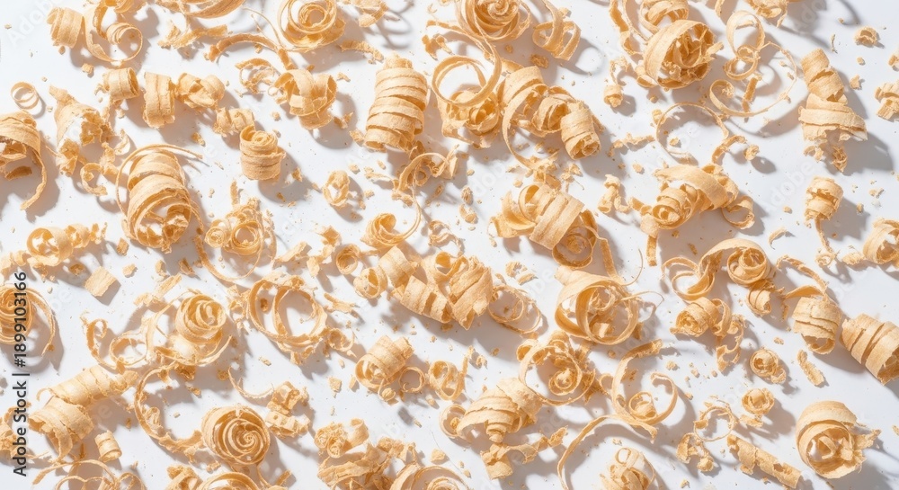 Obraz premium Intricate Natural Wood Shavings With Delicate Curls and Texture Scattered
