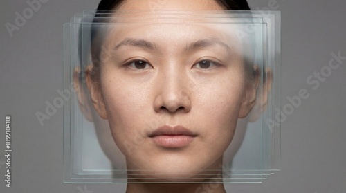 Conceptual human identity and perception portraits with glass distortion