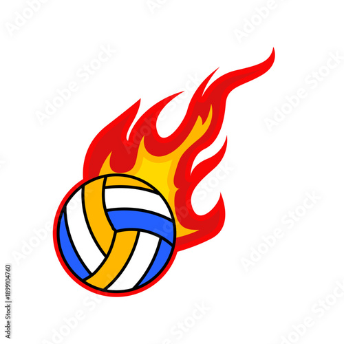 Volley ball with flame