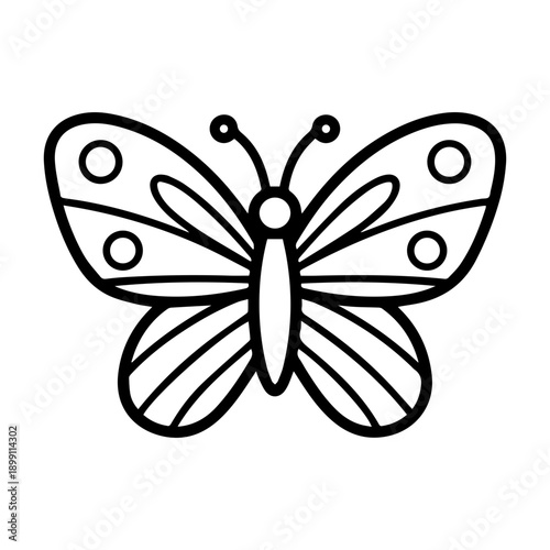 Simple Butterfly Outline Drawing