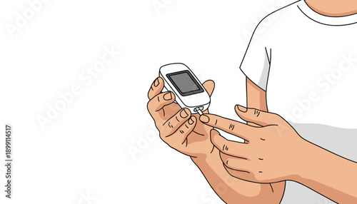 Glucose meter care check sugar blood test banner concept set. Flat illustration of 3 glucose meter care check sugar blood test vector banner concepts for web