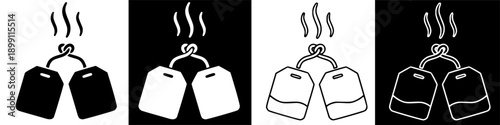 Steaming Tea Bags Icon for Hot Beverage Preparation and Comfort Graphic Design Element