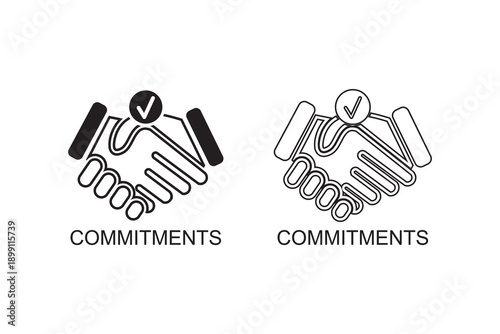 commitment icon , teamwork icon vector