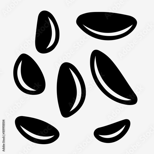 Scattered Black Seeds or Grains Flat Icon