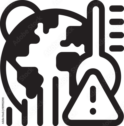 Global Warming and Climate Change Alert Vector Icon