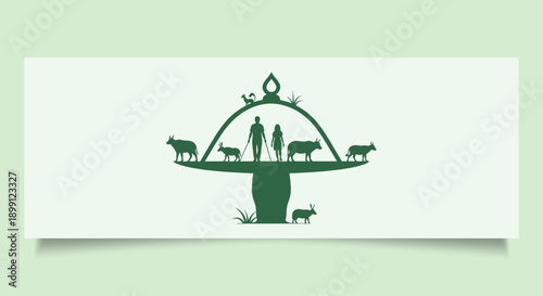 Human and Wildlife Harmony Banner for Environmental Conservation