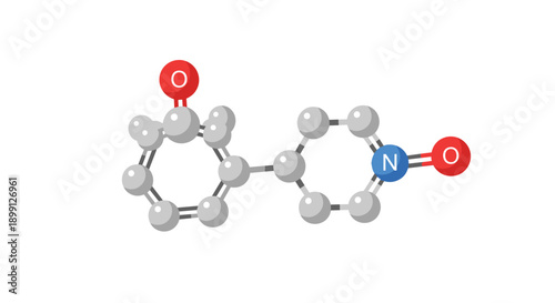 Molecular structure diagram with grey and red spheres representing atoms connected by grey bonds on a plain white background for pharmaceutical and lab research.