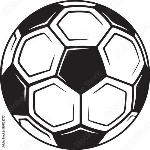 football soccer ball vector with pentagon hexagon panels
