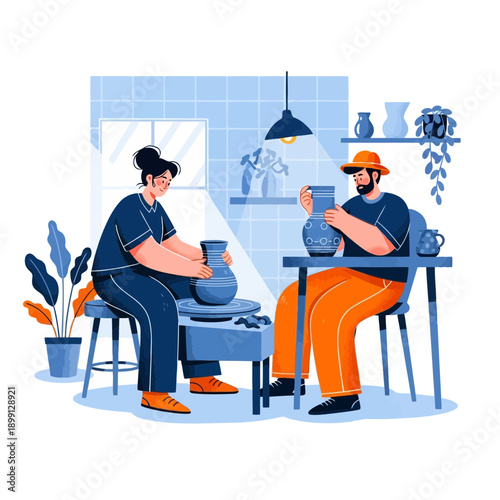 Hands crafting colorful art with scissors and glue