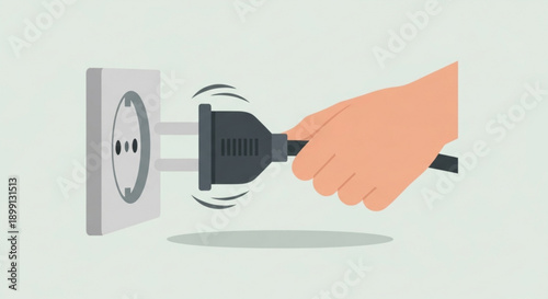 Hand Plugging Electrical Plug into White Wall Socket