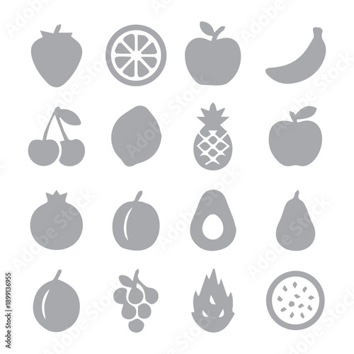 Variety of Fruit Silhouettes