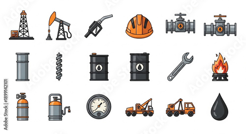Oil and Gas Industry Icons Collection.