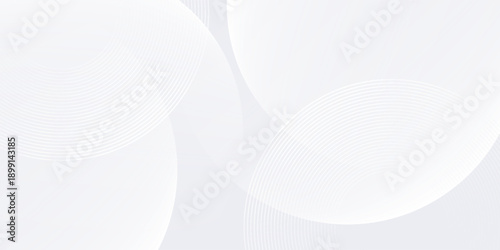 Abstract modern white background with circles and circular stripes. Vector illustration wide banner graphic design. eps 10