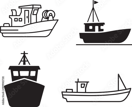 boat silhouette vector