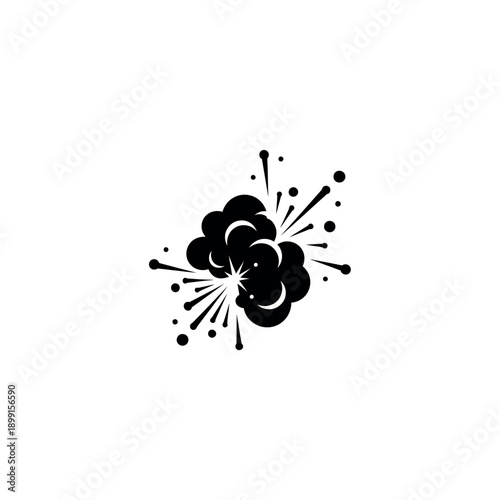 Explosion cloud burst comic effect.