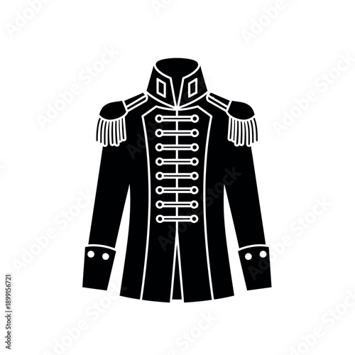 Military Uniform Jacket Silhouette Illustration.