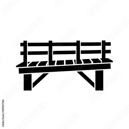 Simple Wooden Bridge Icon Illustration.