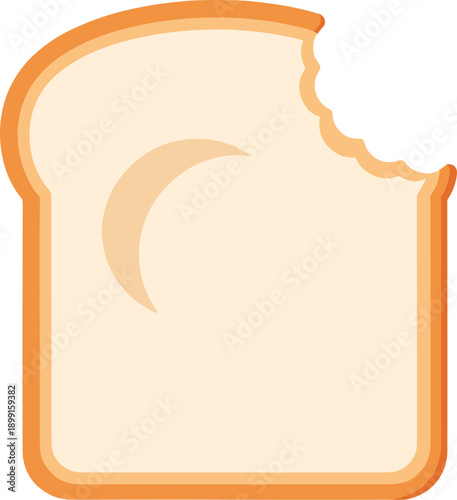 Bite taken out white bread.