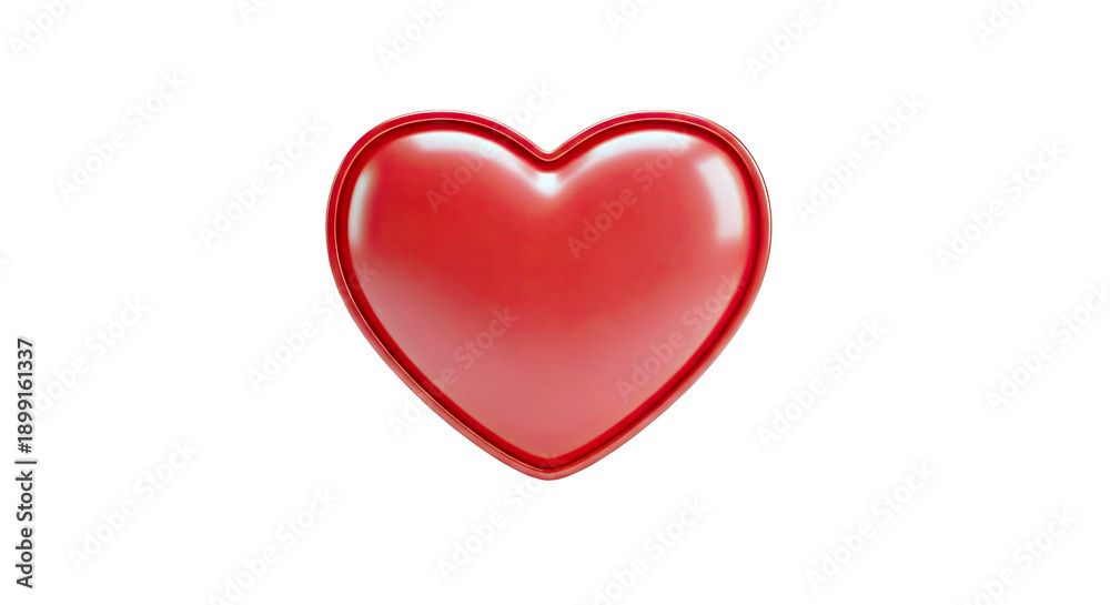 Fototapeta premium Glossy Red Heart Icon