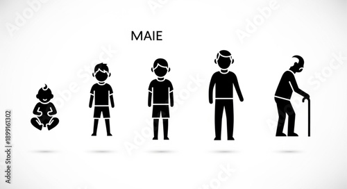 Human Life Cycle Stages From Infancy To Old Age.