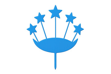 Blue star cake topper celebrating birthday party decoration