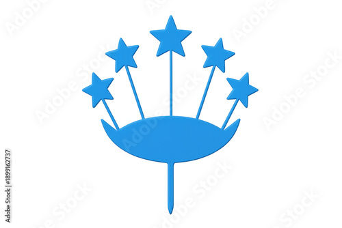 Blue star cake topper celebrating birthday party decoration