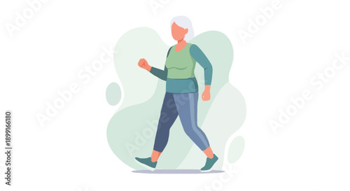 senior female marching in place slowly,
low impact cardio exercise for diabetes friendly fitness
