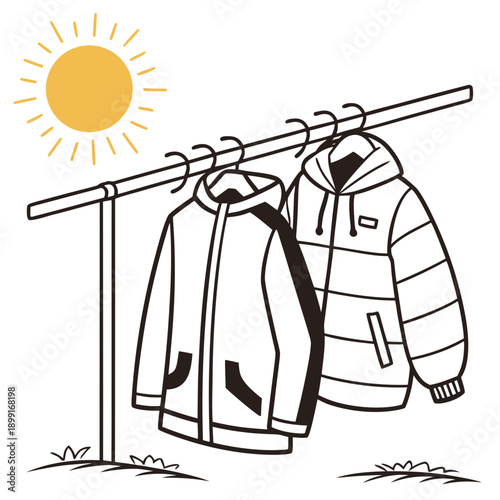 Clothes drying in the sun