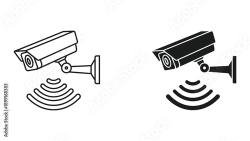 Cctv camera illustration on white background