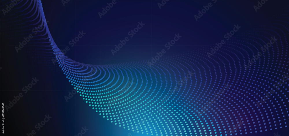 Fototapeta premium Abstract futuristic particle lines mesh on blue background with light effect. Technology concept.