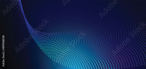 Abstract futuristic particle lines mesh on blue background with light effect. Technology concept.