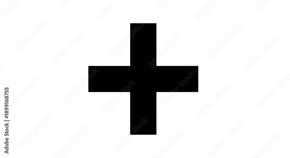 Fototapeta premium Black Plus Sign Symbol.