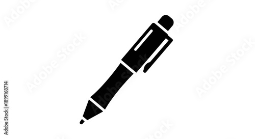 Black pen on white background.