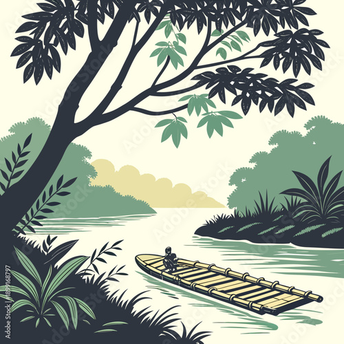 Serene river journey