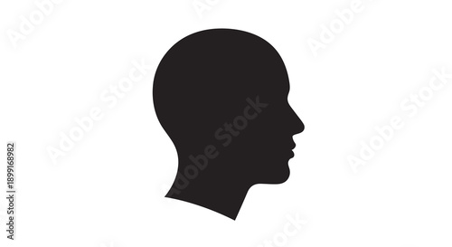 Black silhouette of human head 2.