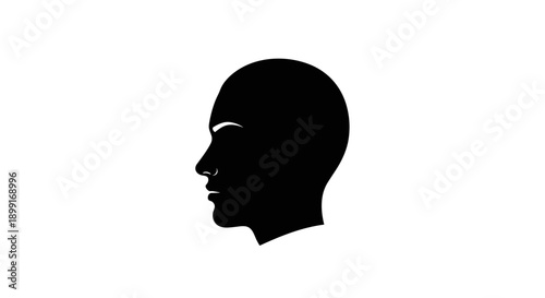 Black silhouette of human head 1.