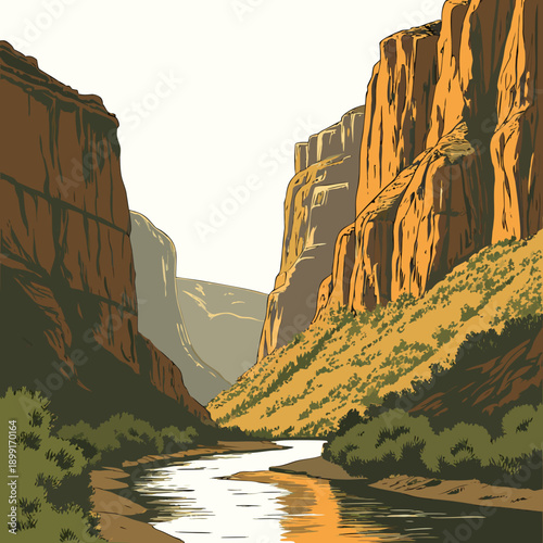 Canyon river landscape