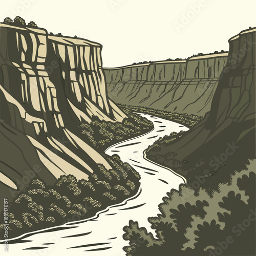 Serene canyon landscape