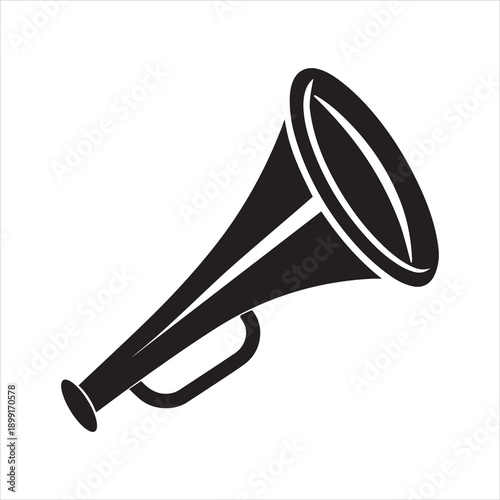 Shell trumpet silhouette vector art illustration and minimal black and white design