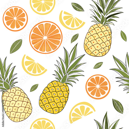 Tropical fruit pattern