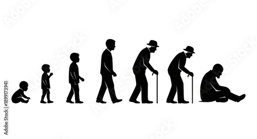 Human Life Cycle Stages Silhouette Evolution.