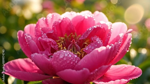Pink Peony Bloom - A Close-Up of Floral Beauty in Natural Light.
