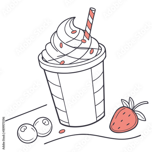 Delicious strawberry milkshake